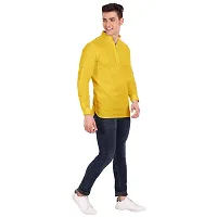 Elegant Yellow Cotton Solid Long Sleeves Casual Shirts For Men-thumb4