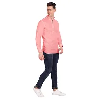 Elegant Peach Cotton Solid Long Sleeves Casual Shirts For Men-thumb4