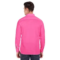 Elegant Pink Cotton Solid Long Sleeves Casual Shirts For Men-thumb2