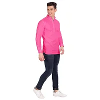 Elegant Pink Cotton Solid Long Sleeves Casual Shirts For Men-thumb4