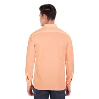 Elegant Orange Cotton Solid Long Sleeves Casual Shirts For Men-thumb2