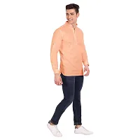 Elegant Orange Cotton Solid Long Sleeves Casual Shirts For Men-thumb4