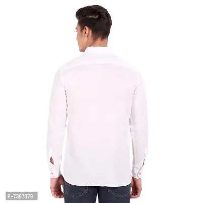 Elegant White Cotton Solid Long Sleeves Casual Shirts For Men-thumb3