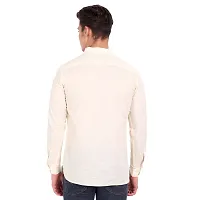 Elegant Beige Cotton Solid Long Sleeves Casual Shirts For Men-thumb2