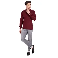 Elegant Maroon Cotton Solid Long Sleeves Casual Shirts For Men-thumb4