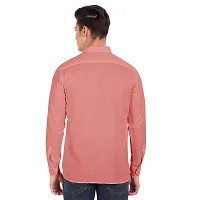 Elegant Peach Cotton Solid Long Sleeves Casual Shirts For Men-thumb2