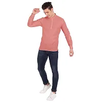 Elegant Peach Cotton Solid Long Sleeves Casual Shirts For Men-thumb4