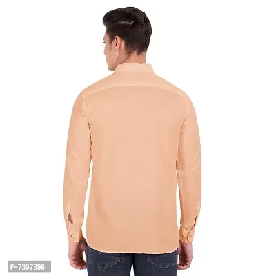 Elegant Orange Cotton Solid Long Sleeves Casual Shirts For Men-thumb3