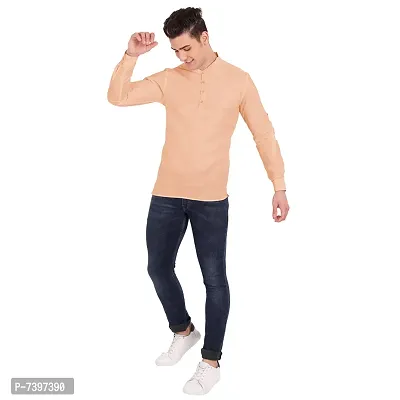 Elegant Orange Cotton Solid Long Sleeves Casual Shirts For Men-thumb5