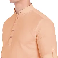 Elegant Orange Cotton Solid Long Sleeves Casual Shirts For Men-thumb3