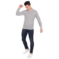 Elegant Grey Cotton Solid Long Sleeves Casual Shirts For Men-thumb4