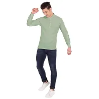 Elegant Turquoise Cotton Solid Long Sleeves Casual Shirts For Men-thumb4