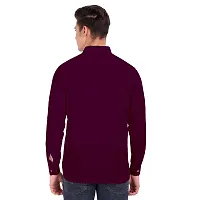 Elegant Purple Cotton Solid Long Sleeves Casual Shirts For Men-thumb2