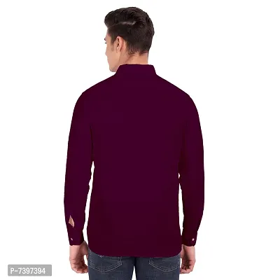 Elegant Purple Cotton Solid Long Sleeves Casual Shirts For Men-thumb3