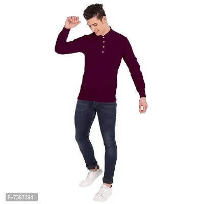 Elegant Purple Cotton Solid Long Sleeves Casual Shirts For Men-thumb5