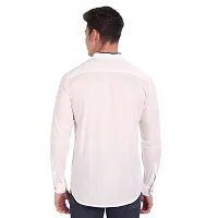 Elegant White Cotton Solid Long Sleeves Casual Shirts For Men-thumb2