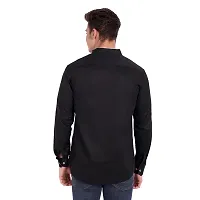 Elegant Black Cotton Solid Long Sleeves Casual Shirts For Men-thumb4