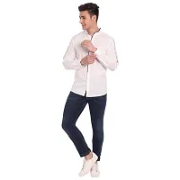 Elegant White Cotton Solid Long Sleeves Casual Shirts For Men-thumb4