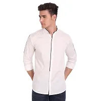 Elegant White Cotton Solid Long Sleeves Casual Shirts For Men-thumb3