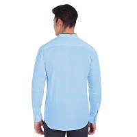 Elegant Turquoise Cotton Solid Long Sleeves Casual Shirts For Men-thumb2