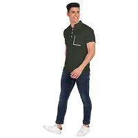 Elegant Green Cotton Solid Short Sleeves Casual Shirts For Men-thumb4