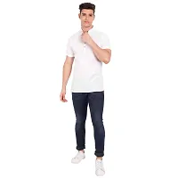 Elegant White Cotton Solid Short Sleeves Casual Shirts For Men-thumb4