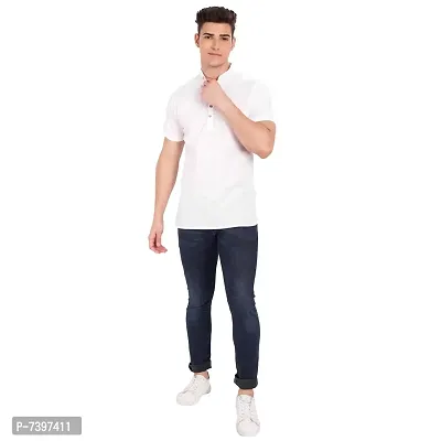 Elegant White Cotton Solid Short Sleeves Casual Shirts For Men-thumb5