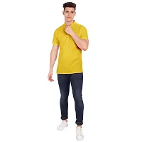 Elegant Yellow Cotton Solid Short Sleeves Casual Shirts For Men-thumb4