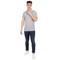 Elegant Grey Cotton Solid Short Sleeves Casual Shirts For Men-thumb4