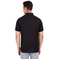 Elegant Black Cotton Solid Short Sleeves Casual Shirts For Men-thumb3