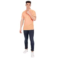 Elegant Orange Cotton Solid Short Sleeves Casual Shirts For Men-thumb4