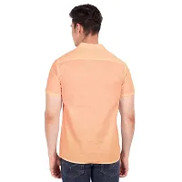 Elegant Orange Cotton Solid Short Sleeves Casual Shirts For Men-thumb3