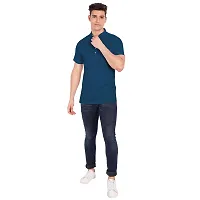 Elegant Blue Cotton Solid Short Sleeves Casual Shirts For Men-thumb4