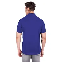 Elegant Blue Cotton Solid Short Sleeves Casual Shirts For Men-thumb2