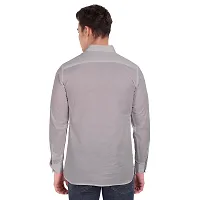 Elegant Grey Cotton Solid Long Sleeves Casual Shirts For Men-thumb1