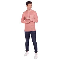 Elegant Peach Cotton Solid Long Sleeves Casual Shirts For Men-thumb4