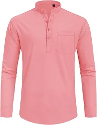 Reliable Cotton Blend Solid Short Length Kurta For Men-thumb3