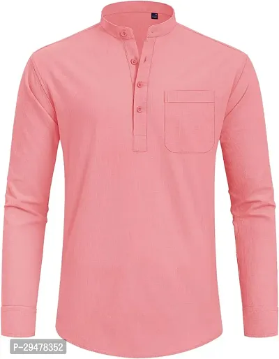 Reliable Cotton Blend Solid Short Length Kurta For Men-thumb4