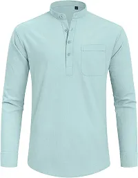 Reliable Cotton Blend Solid Short Length Kurta For Men-thumb3