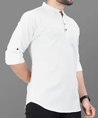 Reliable Cotton Blend Solid Short Length Kurta For Men-thumb4