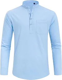 Reliable Cotton Blend Solid Short Length Kurta For Men-thumb3