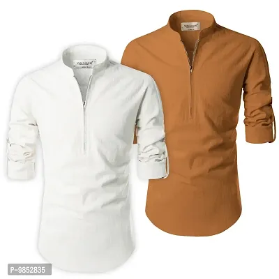 Stylish Cotton Men Short Kurta(Pack of 2)