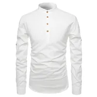 Reliable White Cotton Solid Short Length Kurta For Men-thumb2