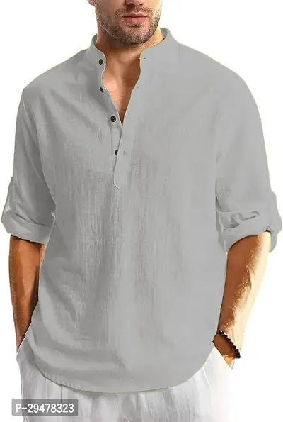 Reliable Cotton Blend Solid Short Length Kurta For Men