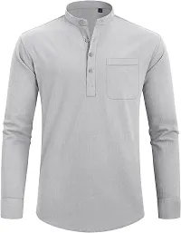 Reliable Cotton Blend Solid Short Length Kurta For Men-thumb3