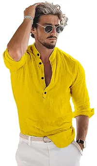 Reliable Cotton Blend Solid Short Length Kurta For Men-thumb2