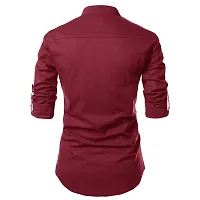 Reliable Maroon Cotton Solid Short Length Kurta For Men-thumb1