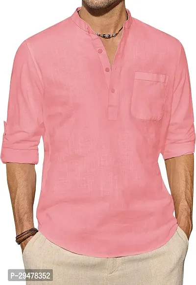 Reliable Cotton Blend Solid Short Length Kurta For Men