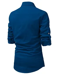 Reliable Blue Cotton Solid Short Length Kurta For Men-thumb1