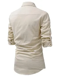 Reliable Beige Cotton Solid Short Length Kurta For Men-thumb1